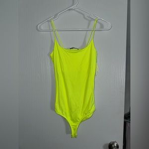Zara, neon yellow tank bodysuit. Small.
